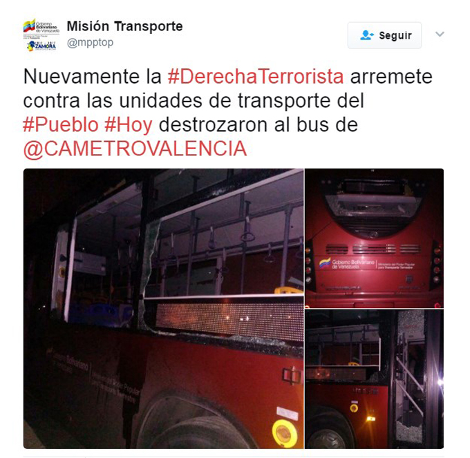 Atacaron autobús del Metro de Valencia