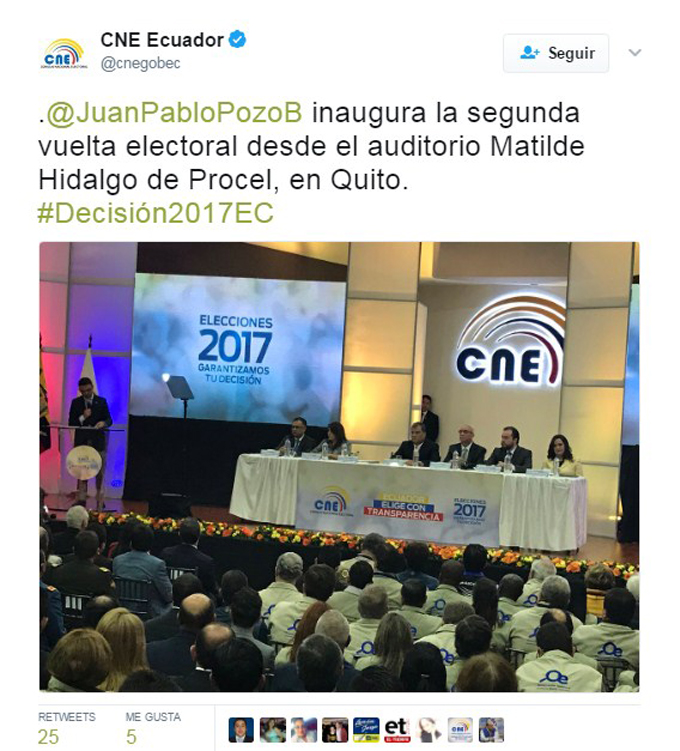 segunda vuelta electoral en Ecuador