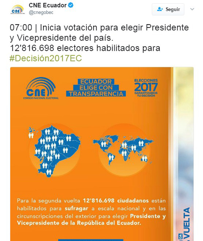 segunda vuelta electoral en Ecuador